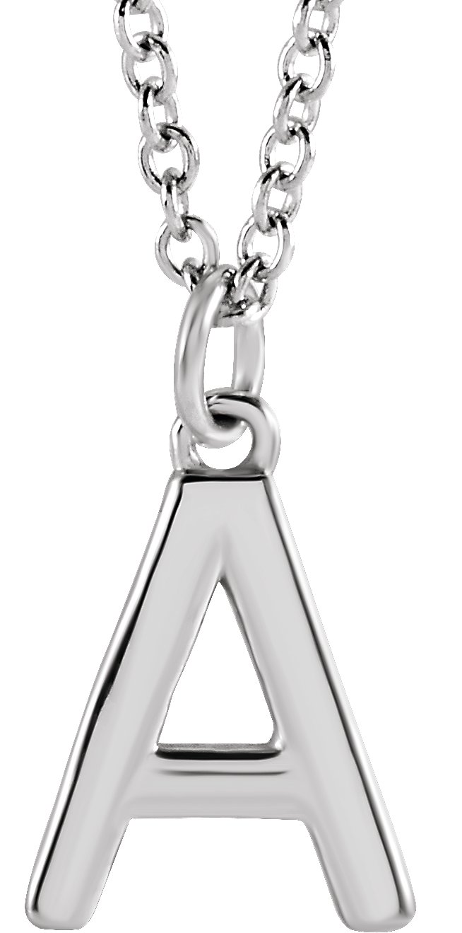 Sterling Silver Initial A Dangle 18 Necklace