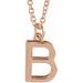 18K Rose Gold-Plated Sterling Silver Initial B  Dangle 16