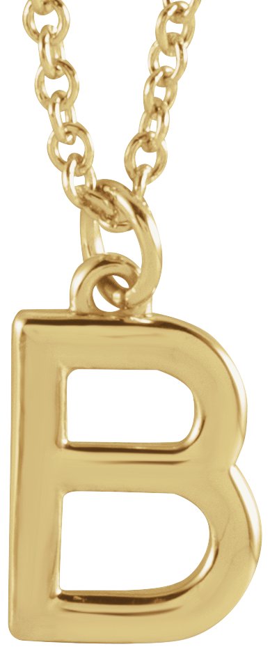 14K Yellow Initial B Dangle 16" Necklace