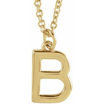 18K Yellow Gold Plated Sterling Silver Initial B Dangle 16 inch Necklace Ref 17719326
