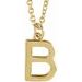 18K Yellow Gold-Plated Sterling Silver Initial B  Dangle 16