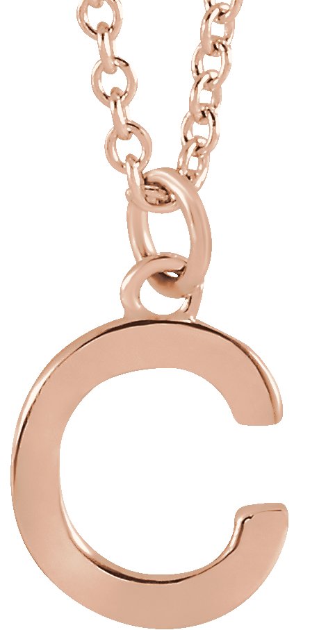 18K Rose Gold-Plated Sterling Silver Initial C  Dangle 16" Necklace