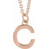 18K Rose Gold Plated Sterling Silver Initial C Dangle 18 inch Necklace Ref 17719381