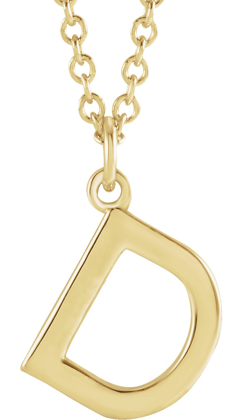 18K Yellow Gold Plated Sterling Silver Initial D Dangle 16 inch Necklace Ref 17719330