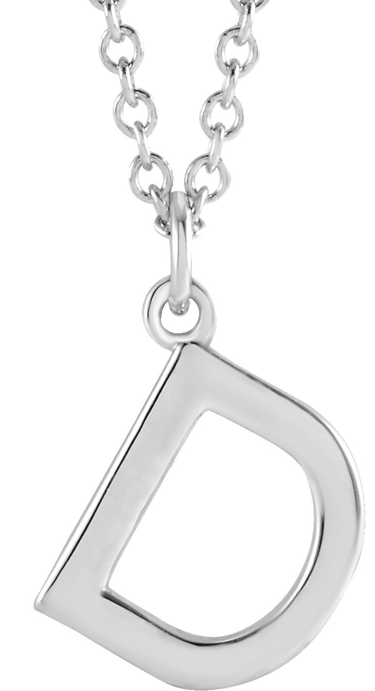 Sterling Silver Initial D Dangle 18" Necklace