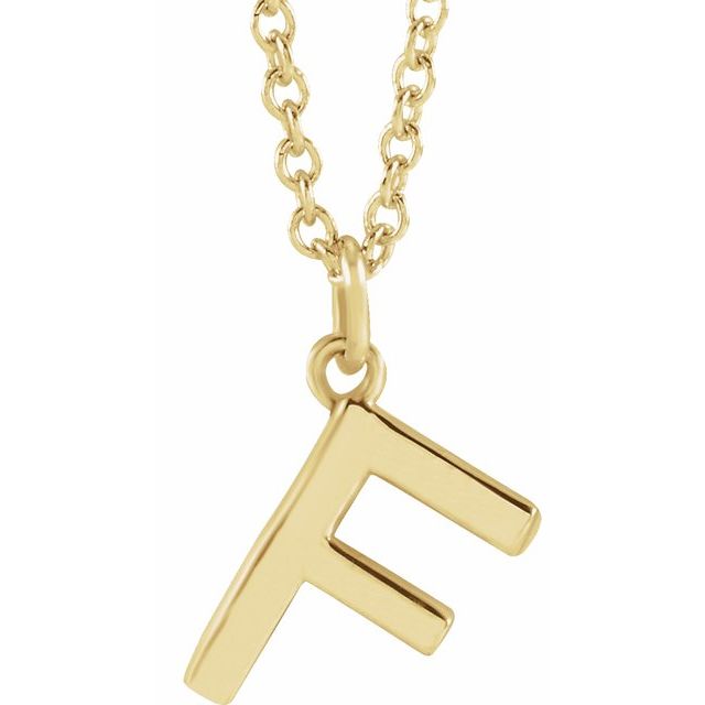 18K Yellow Gold-Plated Sterling Silver Initial F Dangle 18