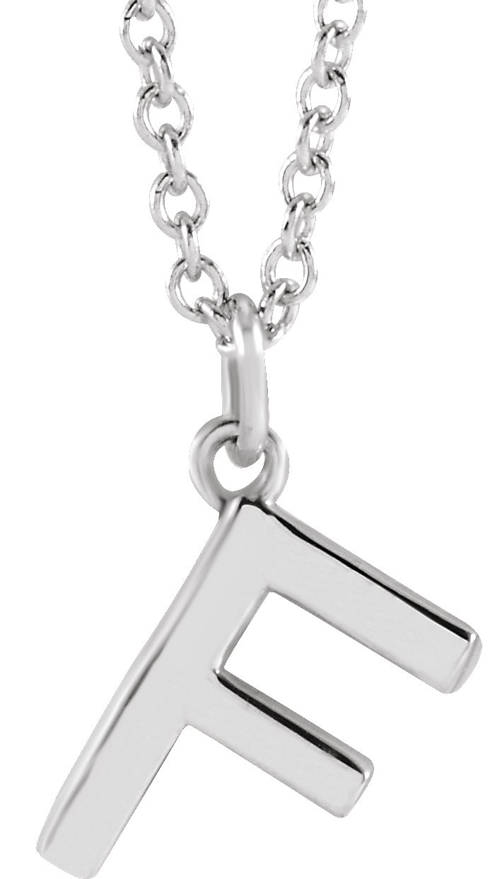 Sterling Silver Initial F Dangle 18" Necklace