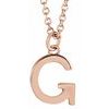 18K Rose Gold Plated Sterling Silver Initial G Dangle 16 inch Necklace Ref 17719388