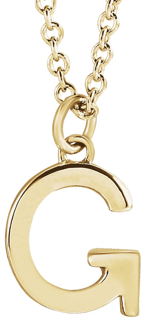 14K Yellow Initial G Dangle 16" Necklace