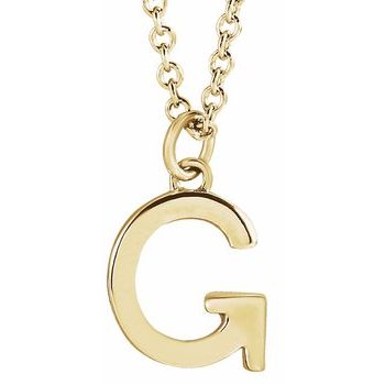 18K Yellow Gold Plated Sterling Silver Initial G Dangle 18 inch Necklace Ref 17719337