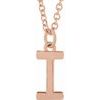 18K Rose Gold Plated Sterling Silver Initial I Dangle 18 inch Necklace Ref 17719393