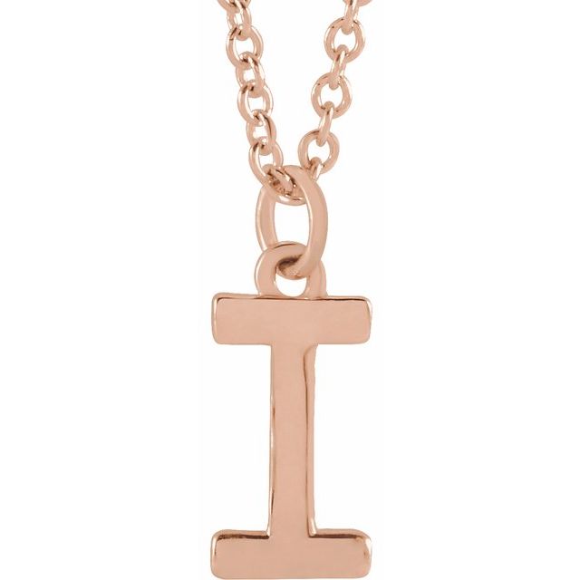 18K Rose Gold-Plated Sterling Silver Initial I  Dangle 16