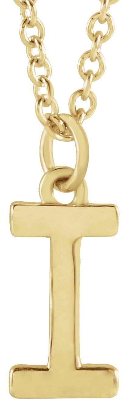 14K Yellow Initial I Dangle 18" Necklace