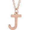 18K Rose Gold Plated Sterling Silver Initial J Dangle 16 inch Necklace Ref 17719394