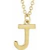 18K Yellow Gold Plated Sterling Silver Initial J Dangle 16 inch Necklace Ref 17719342