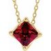 14K Yellow 5x5 mm Square Lab-Grown Ruby Solitaire 16-18