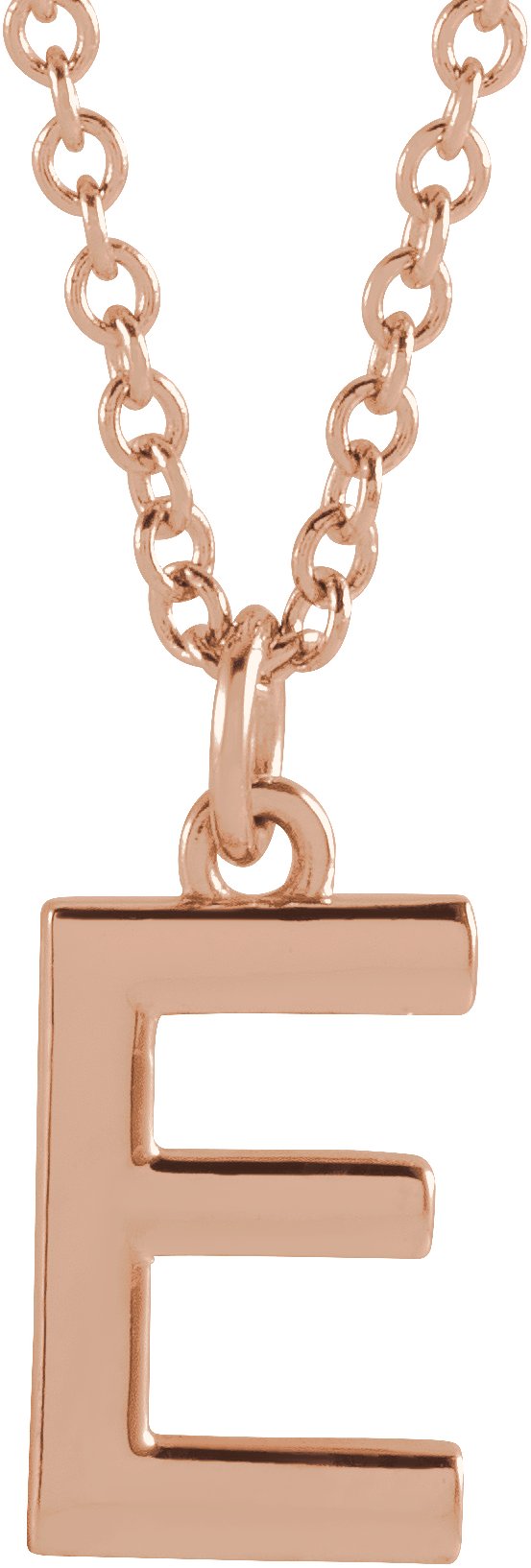 18K Rose Gold-Plated Sterling Silver Initial E Dangle 18" Necklace