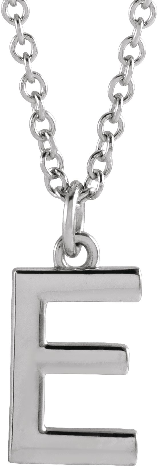 Sterling Silver Initial E Dangle 16" Necklace