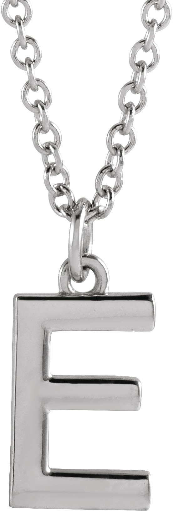 Sterling Silver Initial E Dangle 16 Necklace