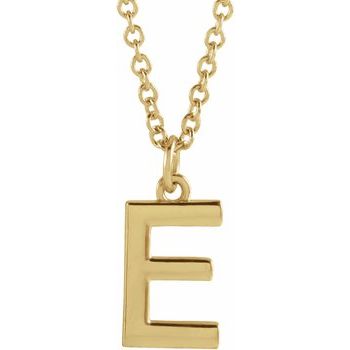 18K Yellow Gold Plated Sterling Silver Initial E Dangle 18 inch Necklace Ref 17719333