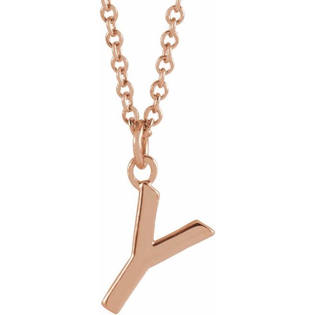 18K Rose Gold-Plated Sterling Silver Initial Y Dangle 18