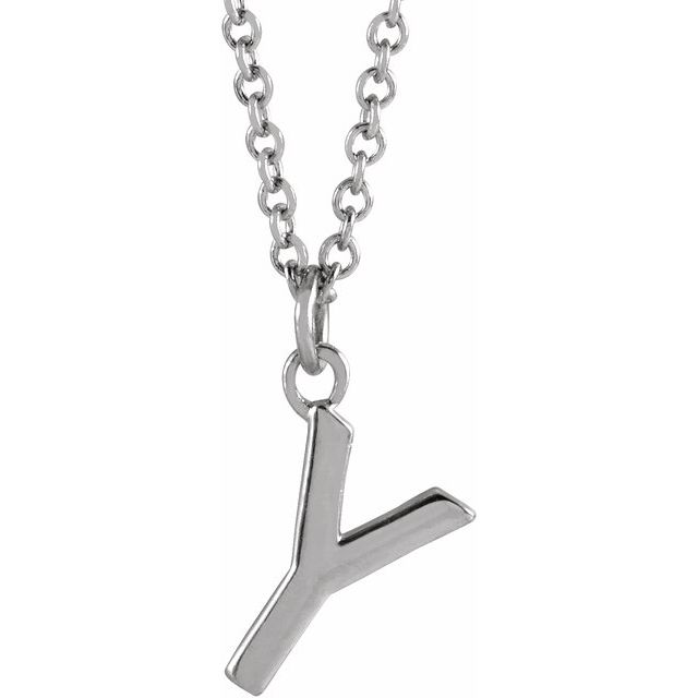 Sterling Silver Initial Y Dangle 18