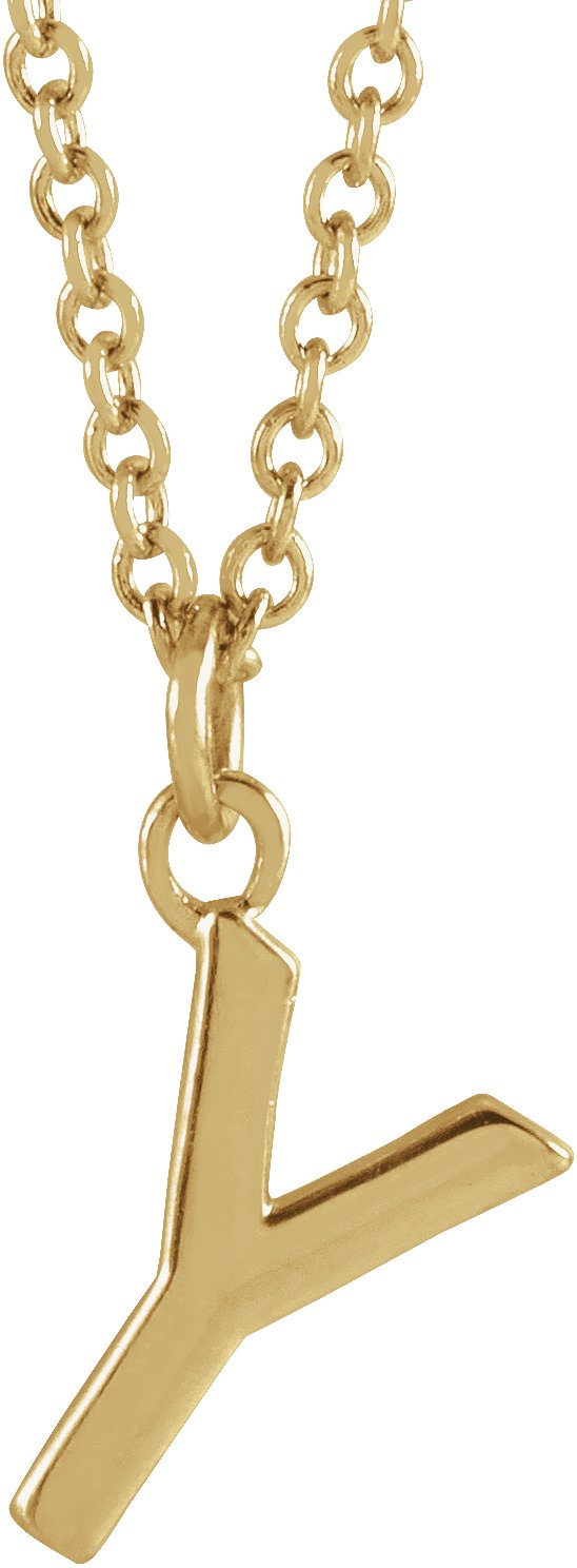 14K Yellow Initial Y Dangle 16" Necklace