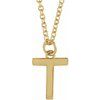18K Yellow Gold Plated Sterling Silver Initial T Dangle 16 inch Necklace Ref 17719362