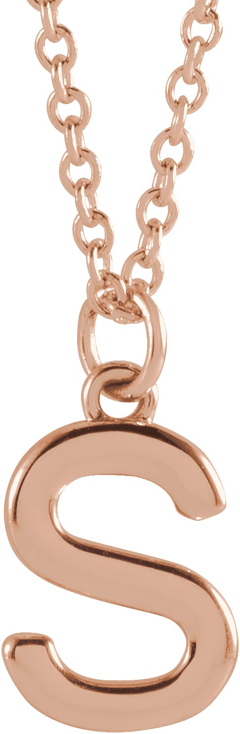 18K Rose Gold-Plated Sterling Silver Initial S Dangle 18" Necklace