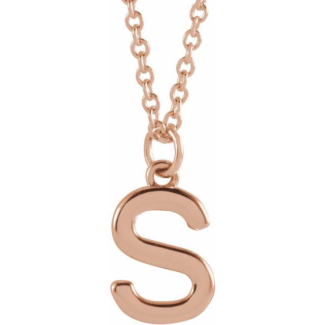 14K Rose Initial S Dangle 18 Necklace