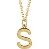 18K Yellow Gold Plated Sterling Silver Initial S Dangle 16 inch Necklace Ref 17719360