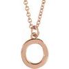 18K Rose Gold Plated Sterling Silver Initial O Dangle 16 inch Necklace Ref 17719404