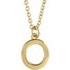 18K Yellow Gold Plated Sterling Silver Initial O Dangle 16 inch Necklace Ref 17719352