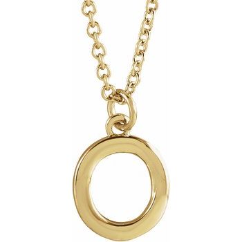 18K Yellow Gold Plated Sterling Silver Initial O Dangle 18 inch Necklace Ref 17719353