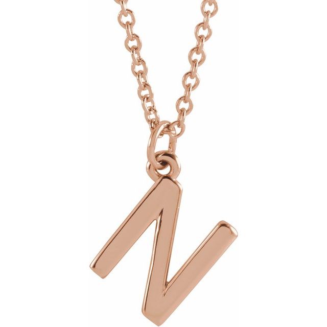 18K Rose Gold-Plated Sterling Silver Initial N Dangle 18