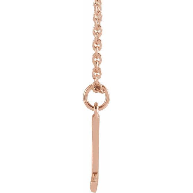 18K Rose Gold-Plated Sterling Silver Initial L Dangle 18 Necklace