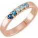 14K Rose Natural Blue Multi-Gemstone Midi Ring