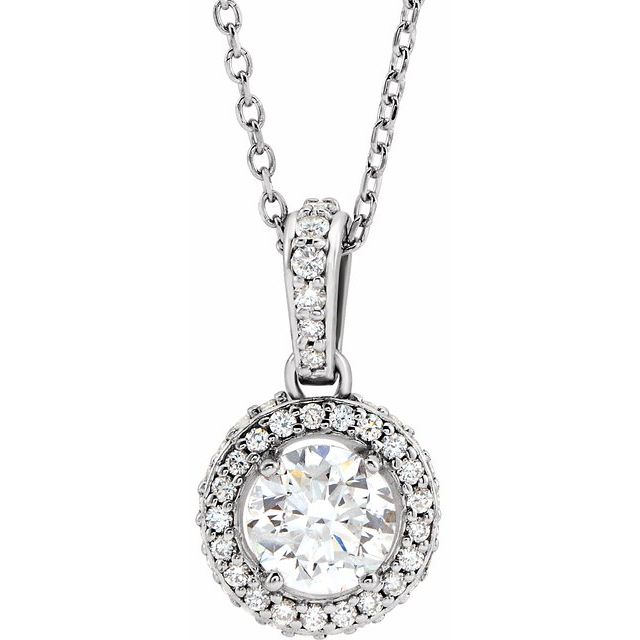 14K White 3/8 CTW Diamond 18" Necklace