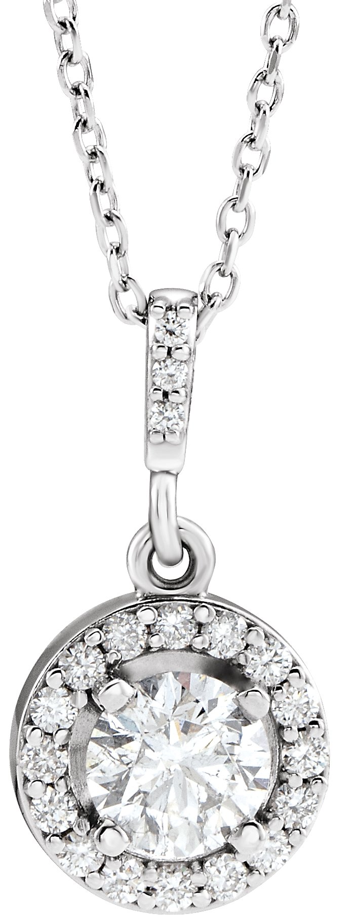 14K White 1/2 CTW Lab-Grown Diamond 18" Necklace