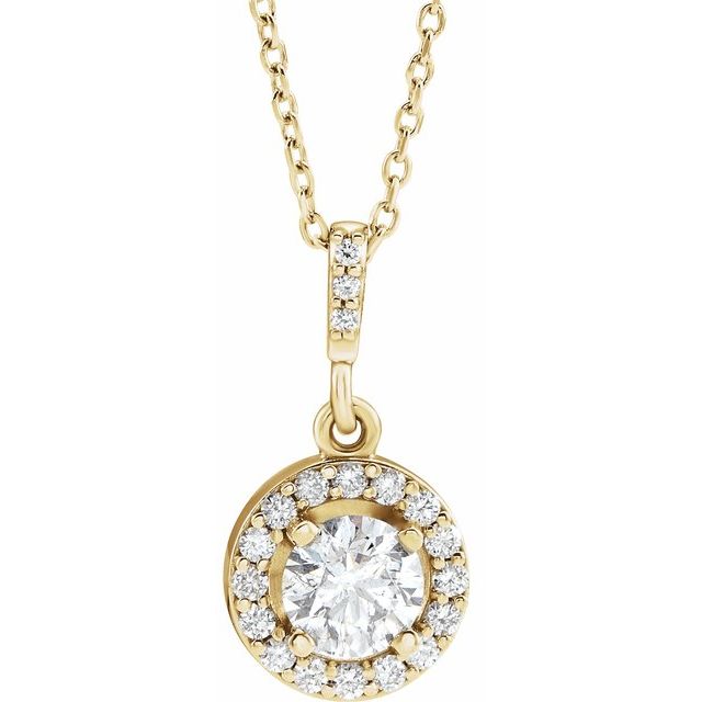14K Yellow 5/8 CTW Lab-Grown Diamond 18" Necklace