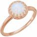 14K Rose 8 mm Natural Opal Crown Cabochon Ring