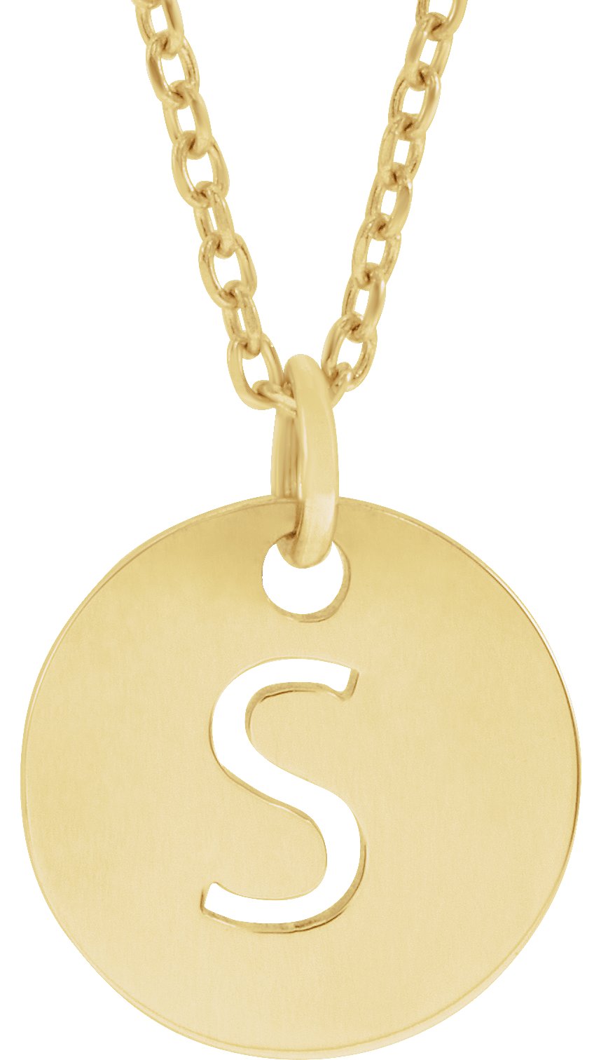18K Yellow Gold-Plated Sterling Silver Initial S 16-18" Necklace