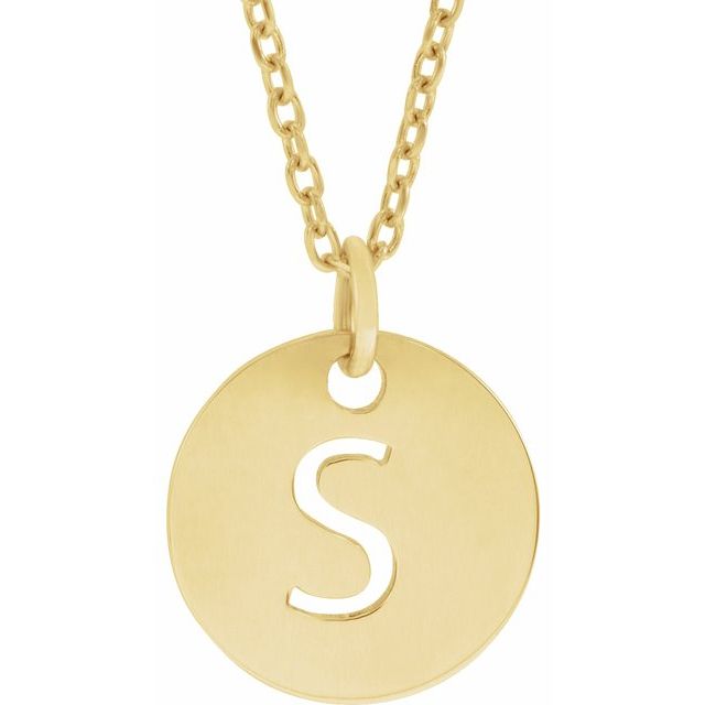 18K Yellow Gold-Plated Sterling Silver Initial S 16-18 Necklace