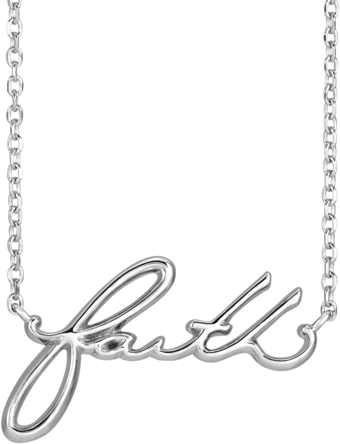 Sterling Silver Faith 18" Necklace