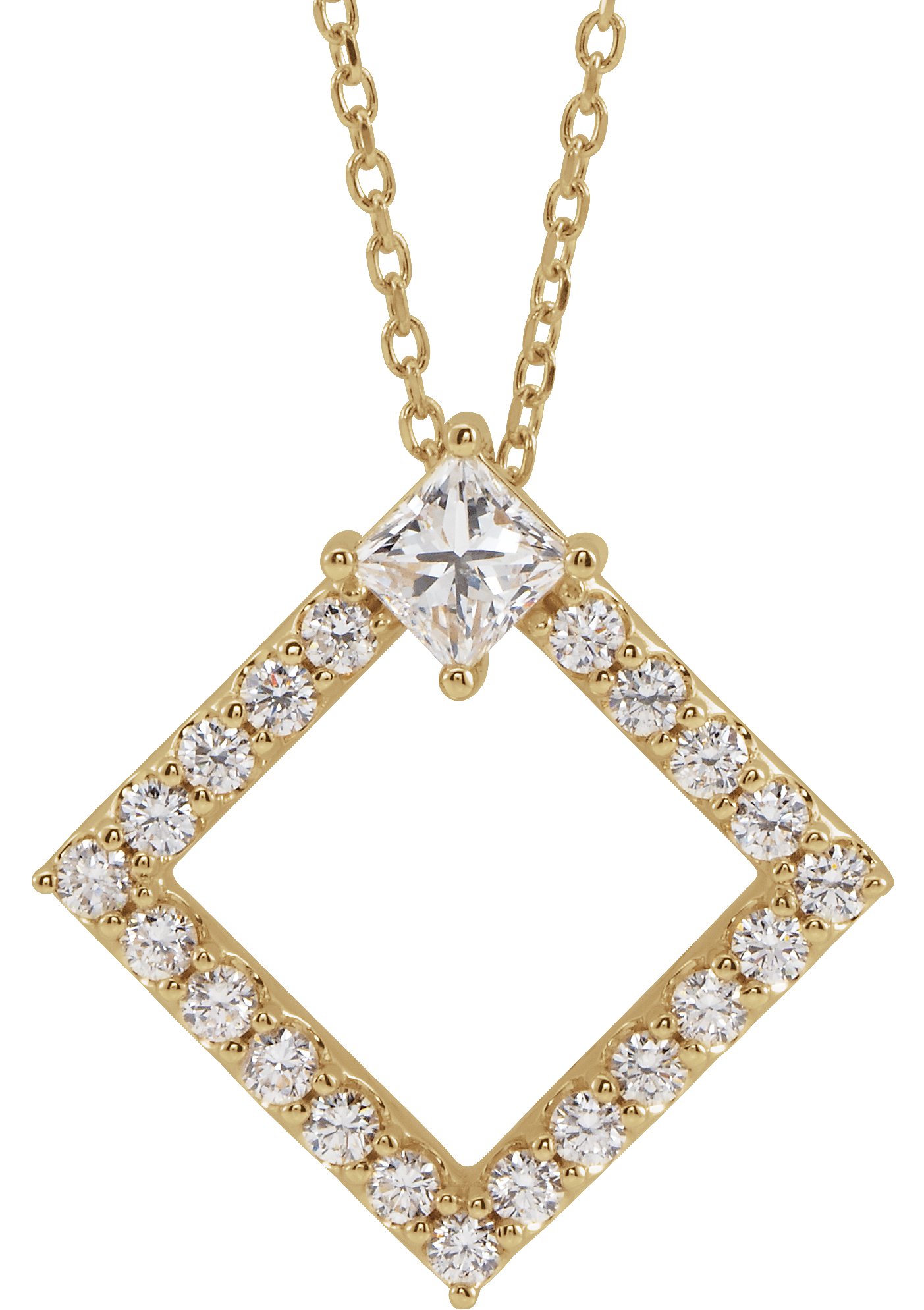 14K Yellow 5/8 CTW Diamond 16-18" Necklace       