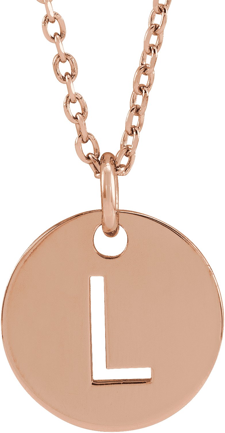 18K Rose Gold-Plated Sterling Silver Initial L 16-18" Necklace