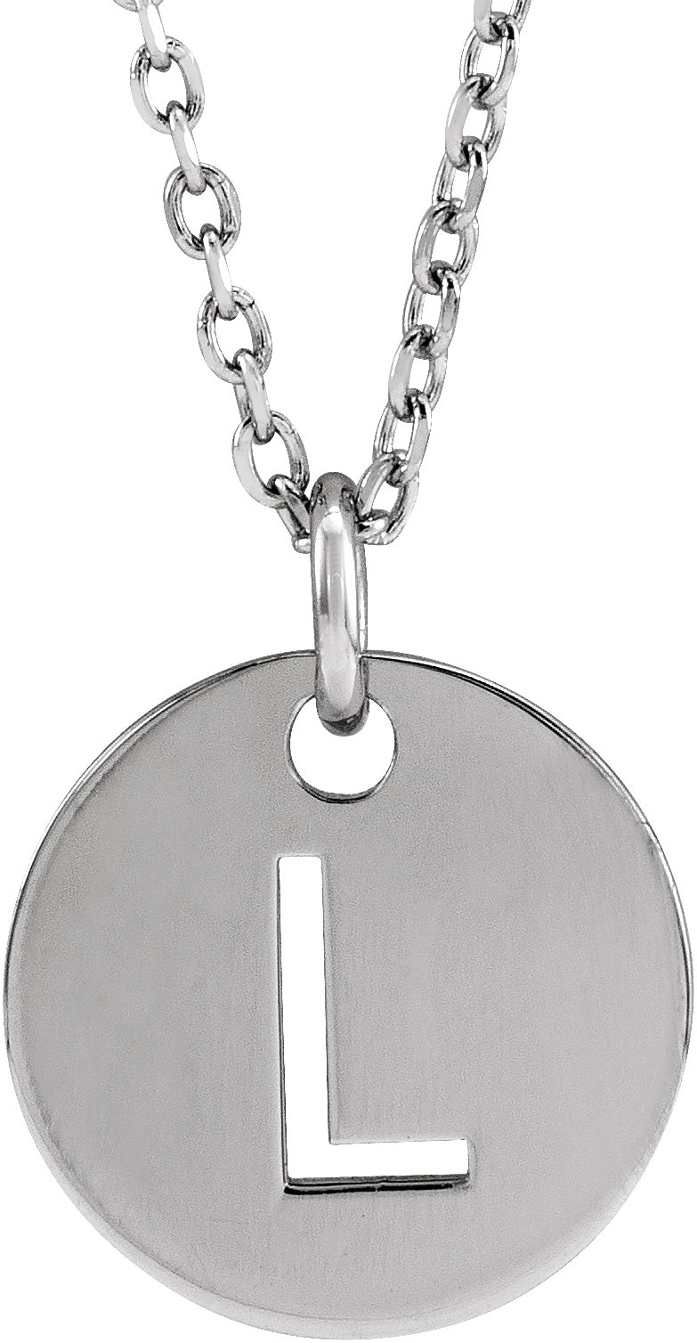 Sterling Silver Initial L 16-18" Necklace