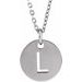 Sterling Silver Initial L 10 mm Disc 16-18