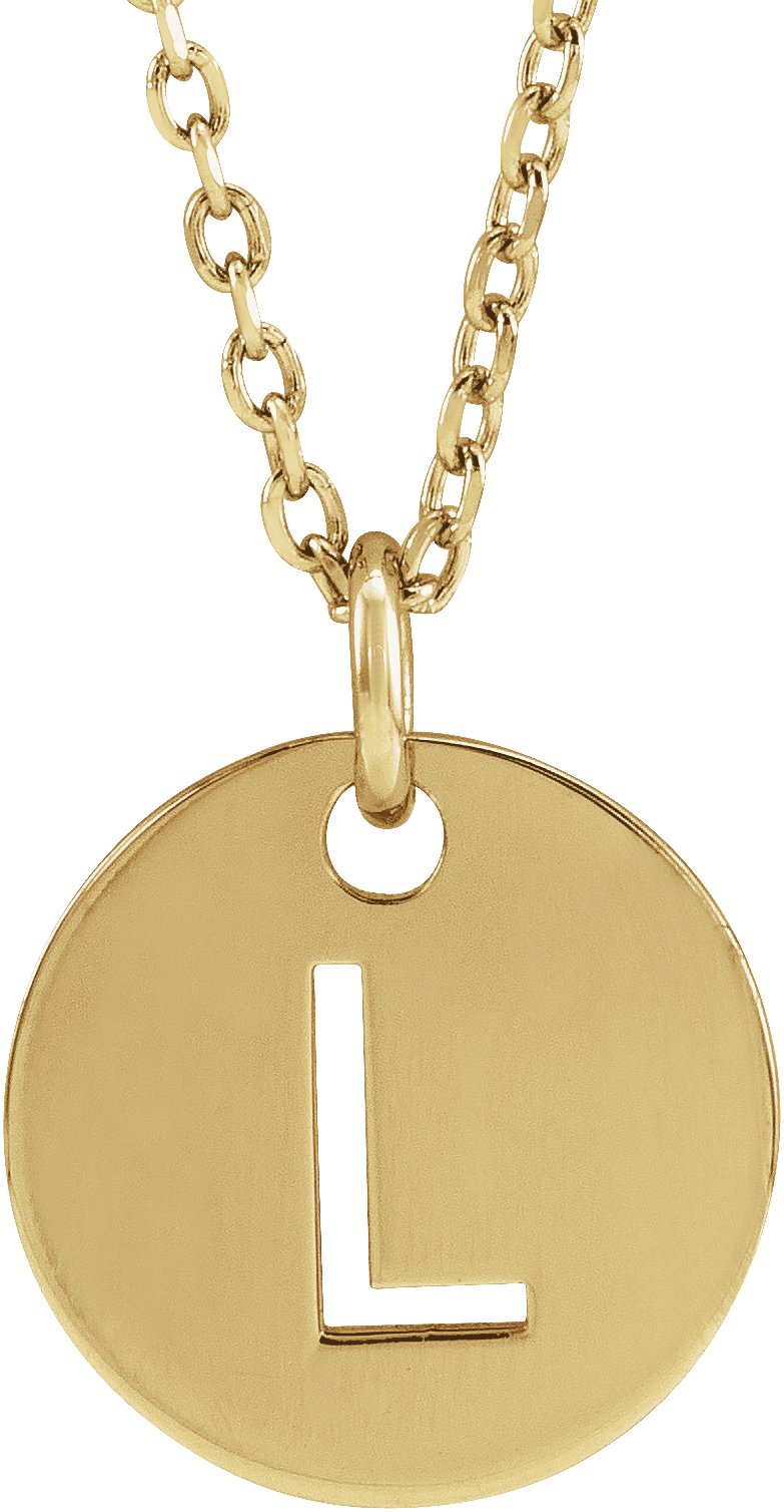 18K Yellow Gold-Plated Sterling Silver Initial L 16-18" Necklace