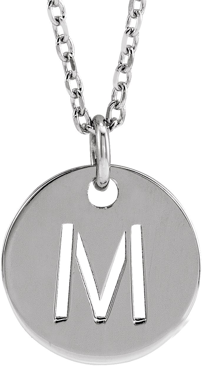 Sterling Silver Initial M 16-18 Necklace